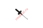 Заклепка вытяжная с широким бортиком алюминий/сталь 4.8х16/16  RAL9005 (черная)